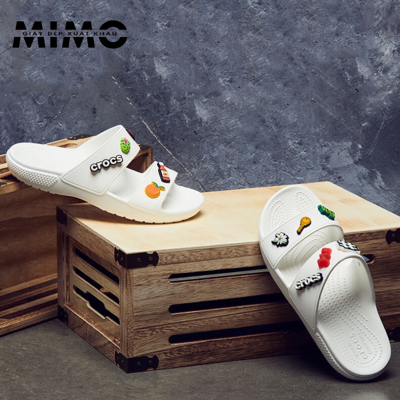 [Tặng 10 jibit] - Dép Lê 2 Quai Màu Trắng Cực Êm Mềm Nhẹ, Bền Đẹp, Full Box Xịn Xò