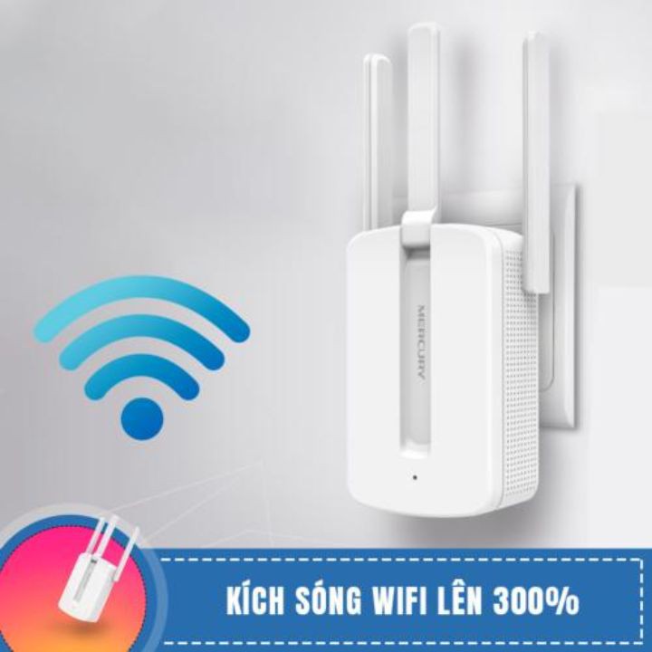 Freeship Kích sóng Wifi Mercury Repeater MW310RE 3 Anten - Kích sóng 3 râu