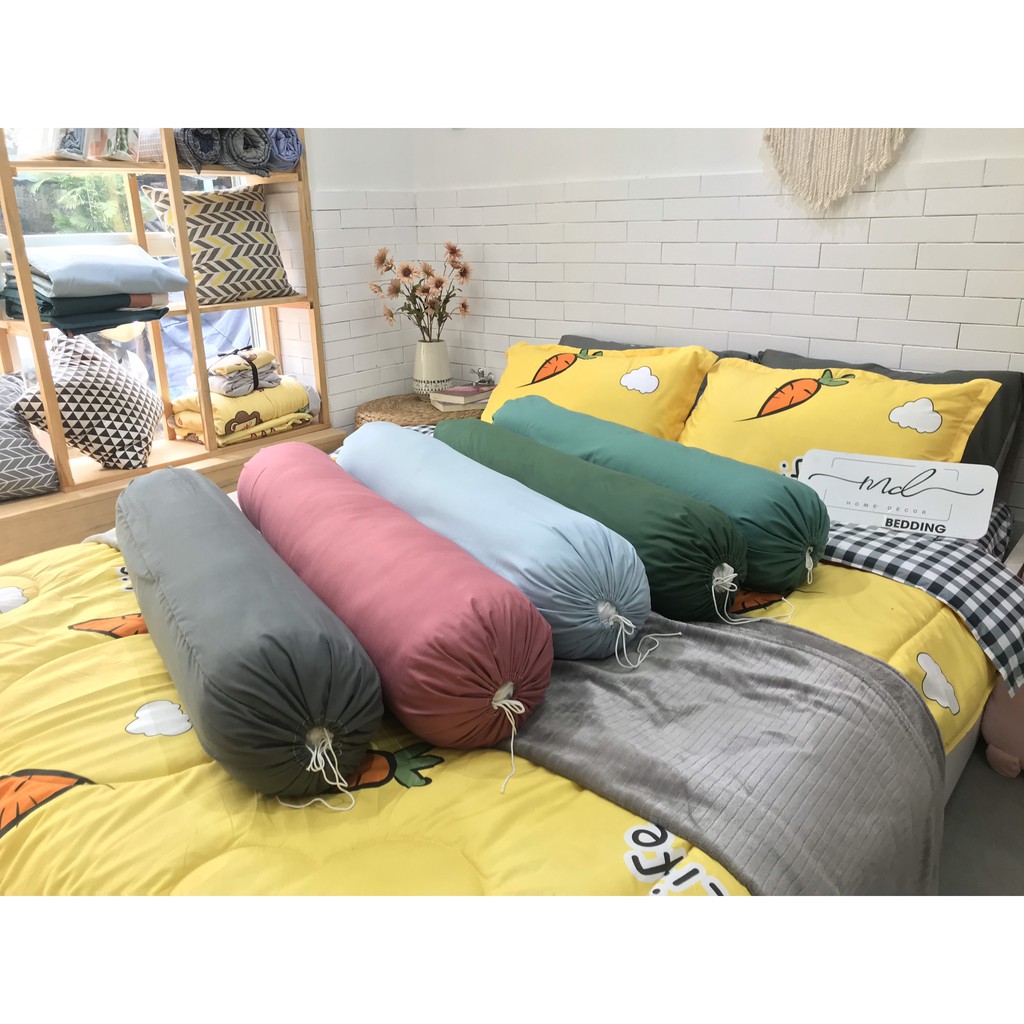 Vỏ Gối Ôm  siêu rẻ mềm mát thấm hút Cotton TiciMD.Decor- Bedding kích thước 35x100cm