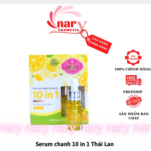 01 Chai serum chanh JELLYS pure face power up 10 in 1 Thái Lan chính hãng 10ml, serum thái lan chính hãng