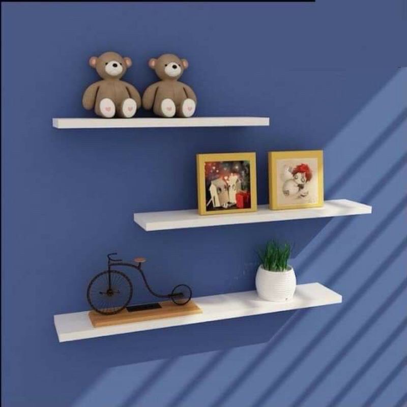 Kệ gỗ gắn tường, thanh ngang trang trí decor  giấu chân loại 1,dài 60 x 15cm. kèm phụ kiện GIÁ XƯỞNG