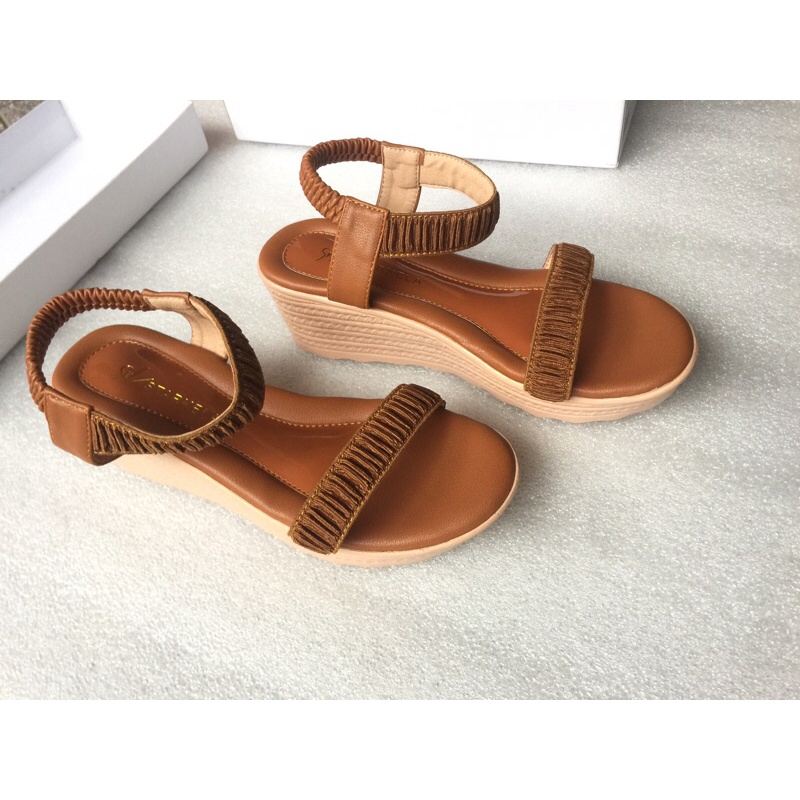 Giày sandal nữ đế xuồng quai ngang cao 5P mã DH.2022 hàng xuất khẩu siêu nhẹ [ hình thật]