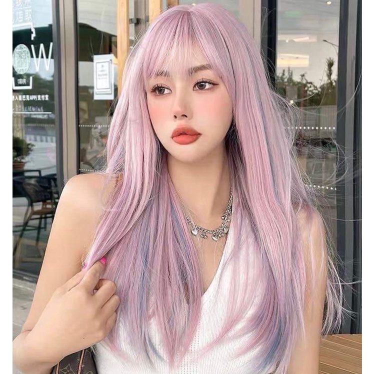 Tóc giả nguyên đầu móc line-tặng lưới chùm tóc