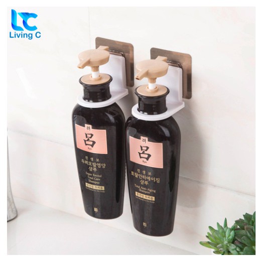 [ MUA ĐỂ NHẬN QUÀ ]Giá móc treo chai nước rửa tay , dầu gội đầu sữa tắm dán tường Living C TC siêu dính chịu lực 3kg