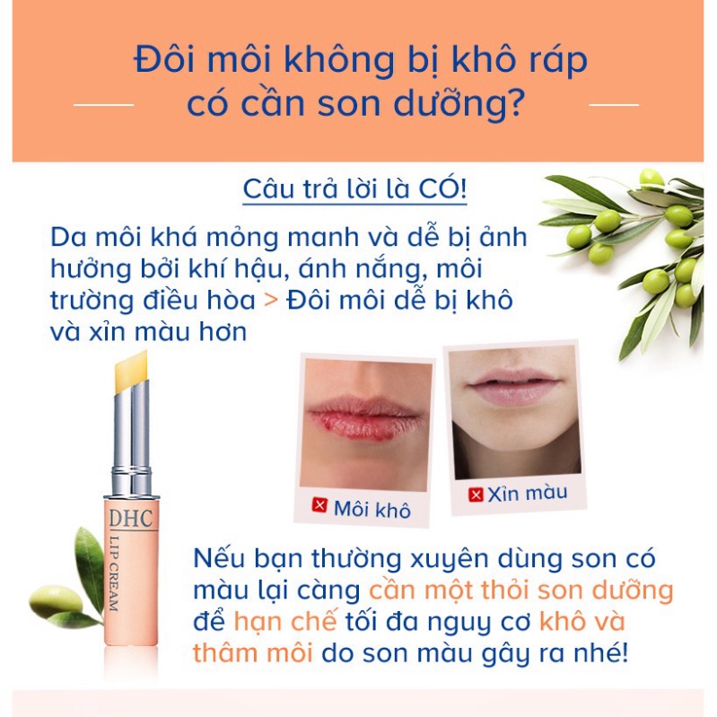 [BEANNA] Son dưỡng môi DHC Nhật Bản Lip Cream giữ ẩm môi, dưỡng môi sáng hồng tự nhiên 1.5g | BigBuy360 - bigbuy360.vn