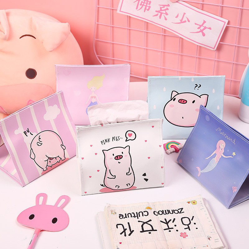 Túi PU Đựng Khăn Giấy Trang Trí Đáng Yêu