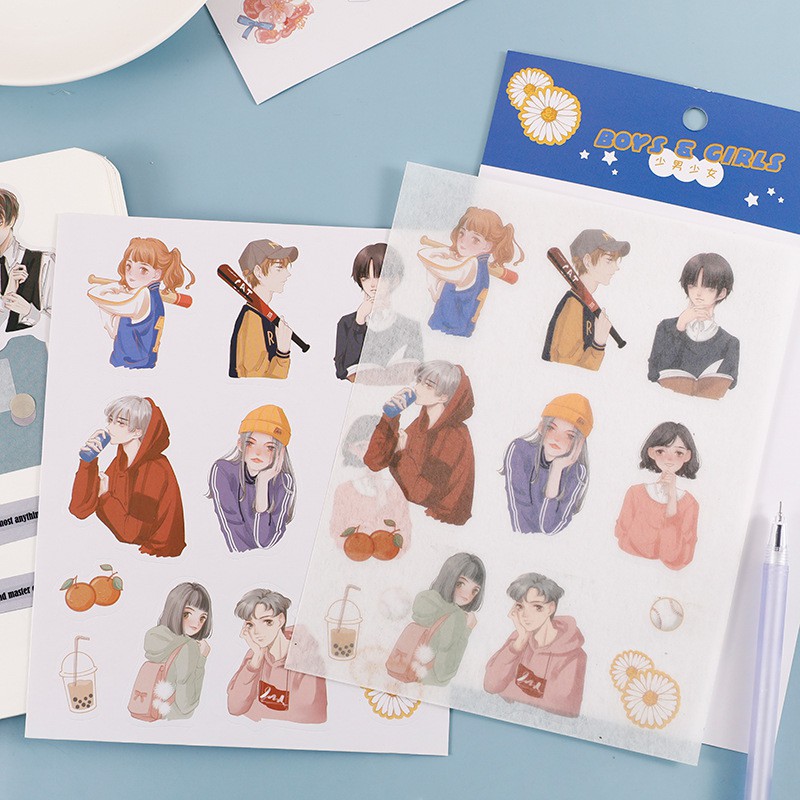 Sticker Set 2 Tấm Magic Girl Aesthetic Đáng Yêu | ST073