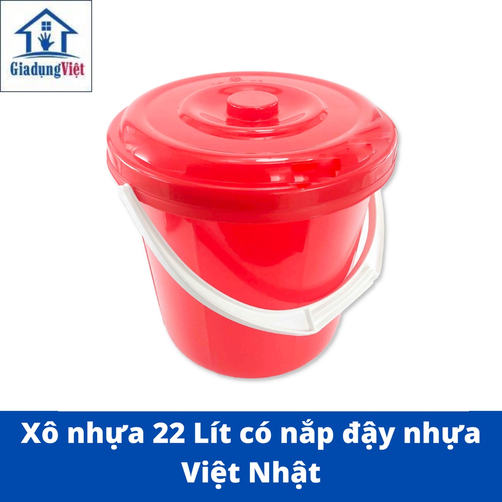 Xô Nhựa Có Nắp Đậy 22 Lít Việt Nhật