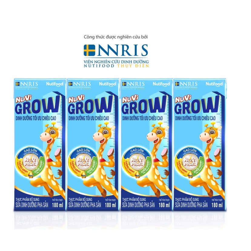 Thùng 48 hộp Sữa Bột Pha Sẵn Nutifood NUVI GROW 180ml/hộp