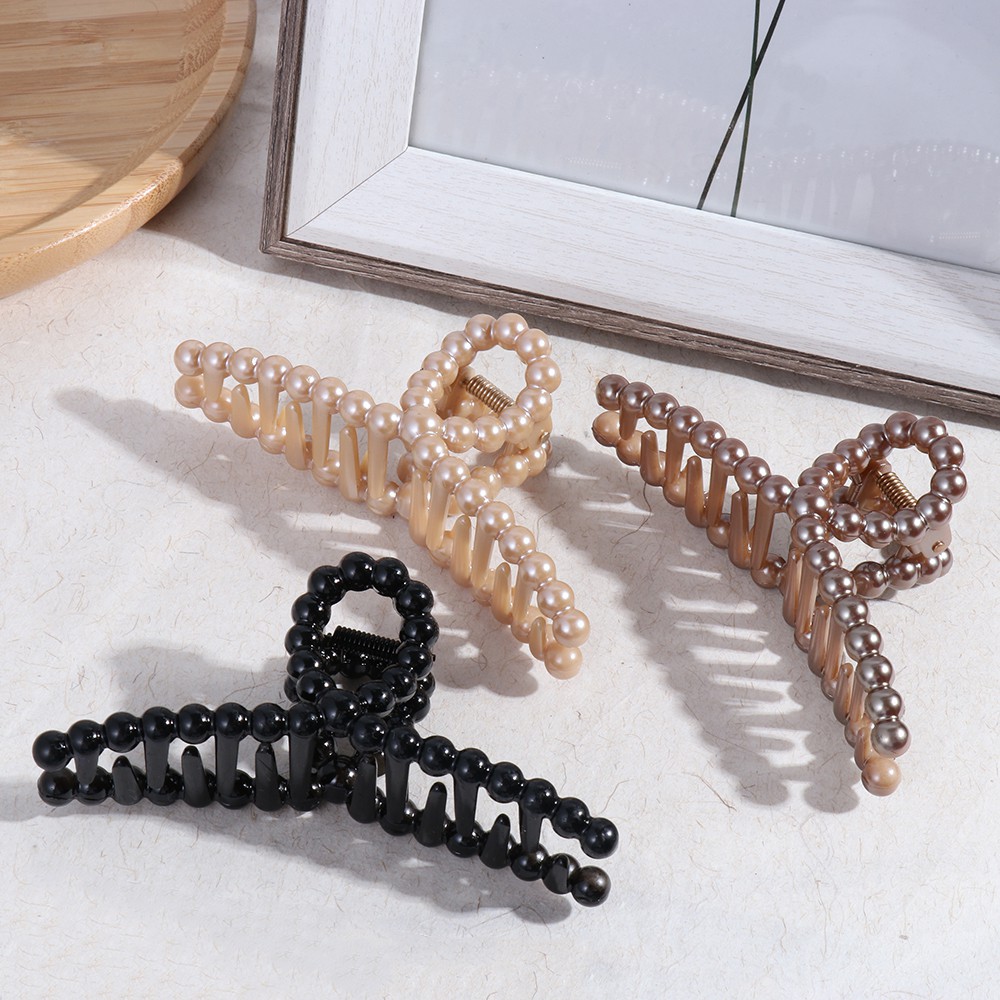 (Hàng Mới Về) Kẹp Tóc Càng Cua Đính Ngọc Trai Nhiều Màu Thời Trang Cho Nữ