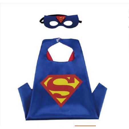 Áo choàng siêu anh hùng - áo choàng siêu nhân Superman - Người nhện - Công chúa Ellsa - Hello Kitty may 2 lớp kèm mặt nạ