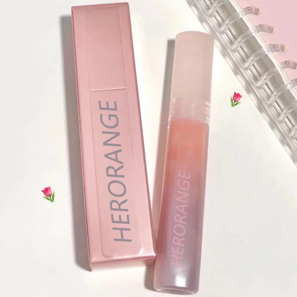 HERORANGE Son Dưỡng Môi Dạng Lỏng Lâu Trôi Chứa Vitamin Tự Nhiên Hương Nước Trái Cây ruiyan
