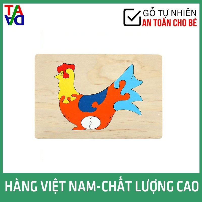 Đồ Chơi Gỗ VNXK Hợp Chuẩn, An Toàn Cho Bé - Tranh Ghép Hình Con Vật