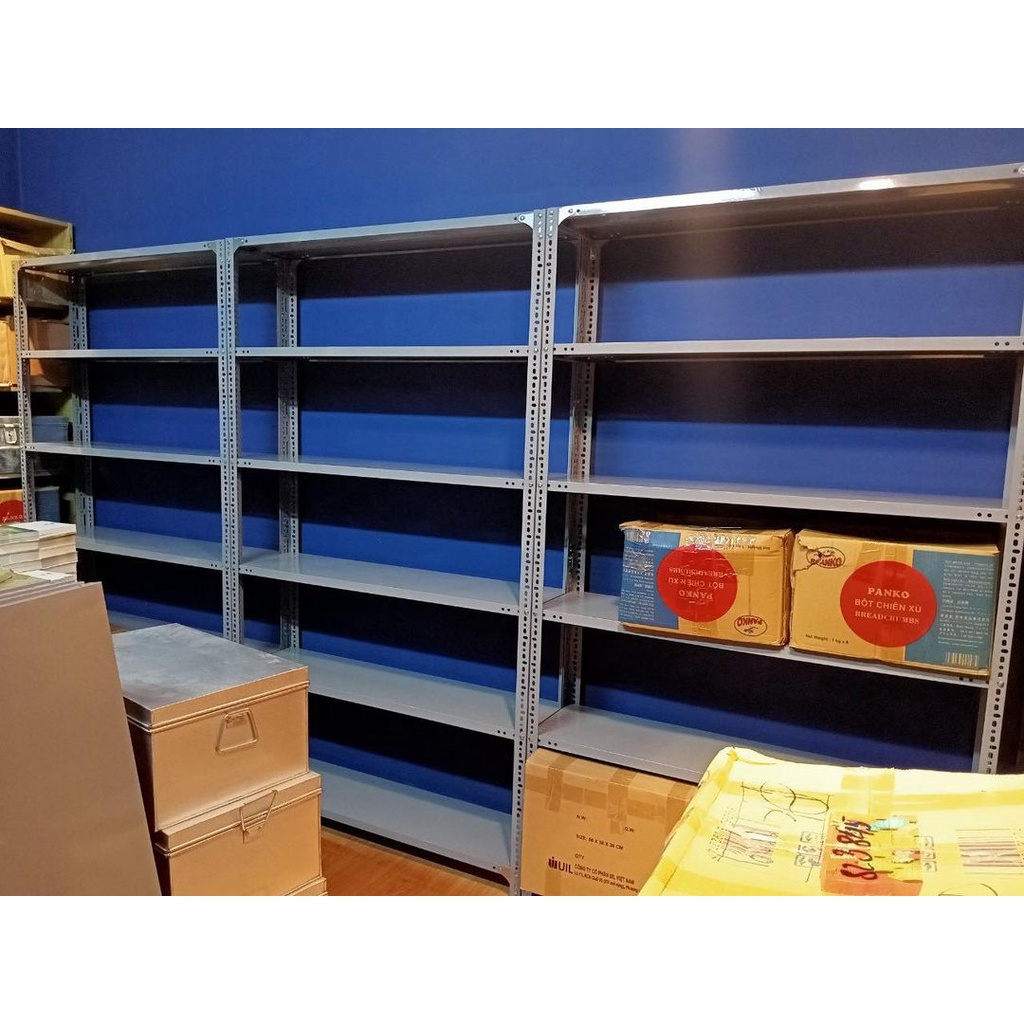 Kệ sắt v lỗ đa năng 6 tầng: Dài 1m2 x rộng 30cm x cao 1m8