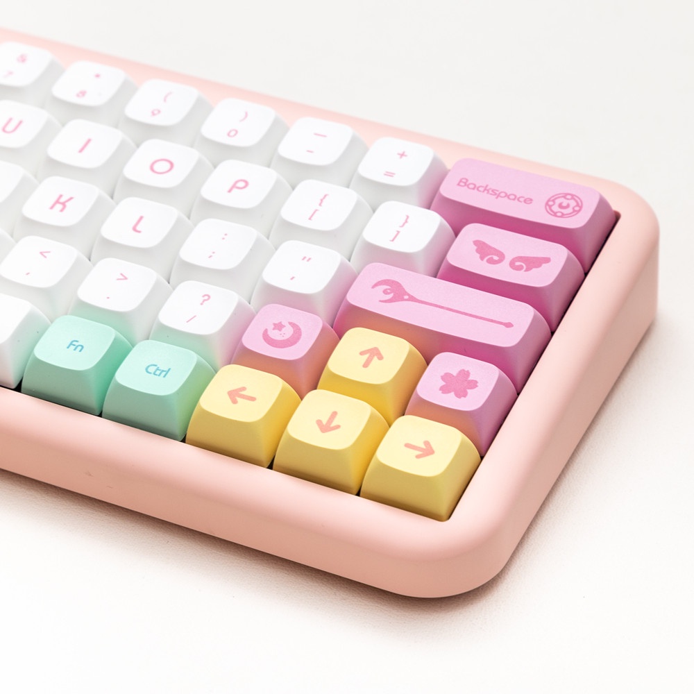143 Phím Magical Girl Keycaps XDA Profile màu hồng PBT DYE SUB Bàn phím cơ Keycap