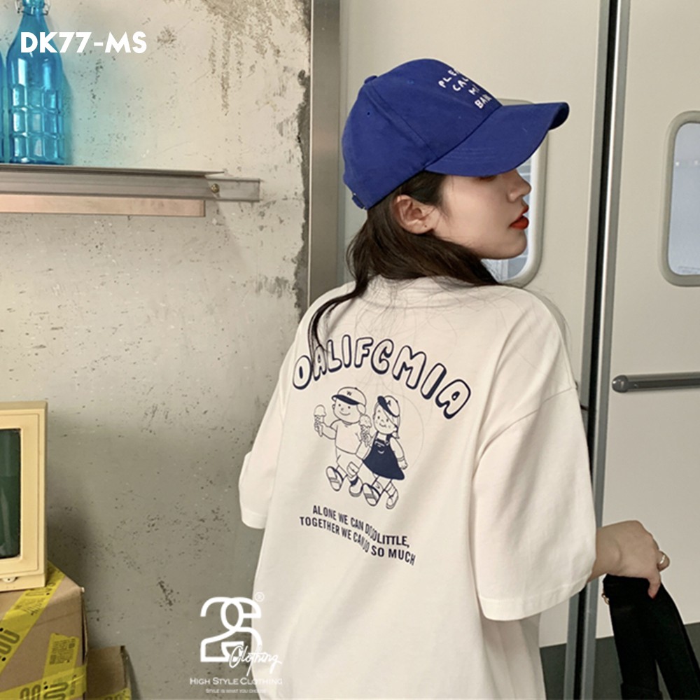 Áo Thun Tay Lỡ Trắng Freesize 2S Clothing, Áo Phông Nam Form Rộng Đen Trắng In Hình Dễ Thương DK77 | BigBuy360 - bigbuy360.vn