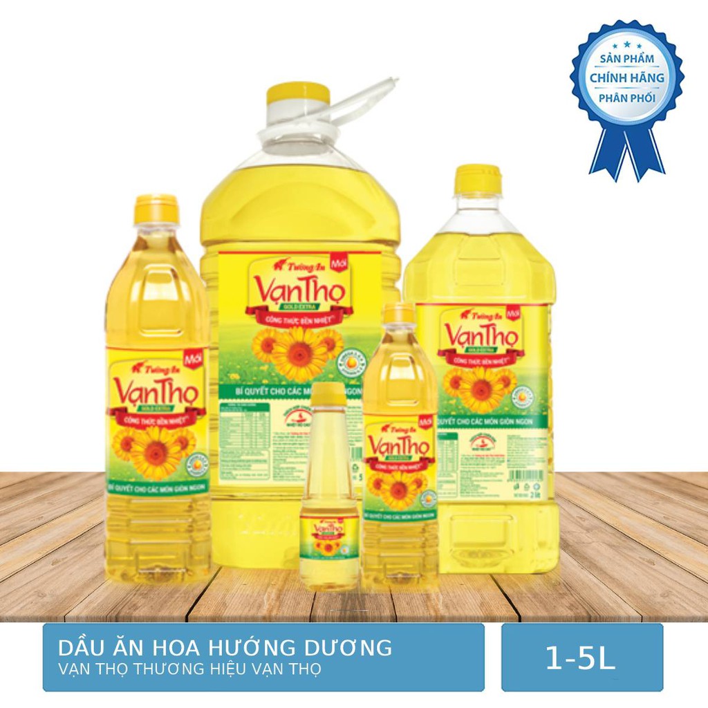 Dầu Ăn Hoa Hướng Dương Vạn Thọ Thương Hiệu Tường An 1-5L