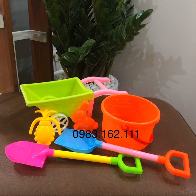 Xe rùa lớn kèm xô xẻng chơi xúc cát cho bé