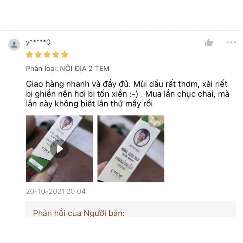 1 chai Dầu thảo dược OTOP Herbal Liquid Balm Yatim Brand