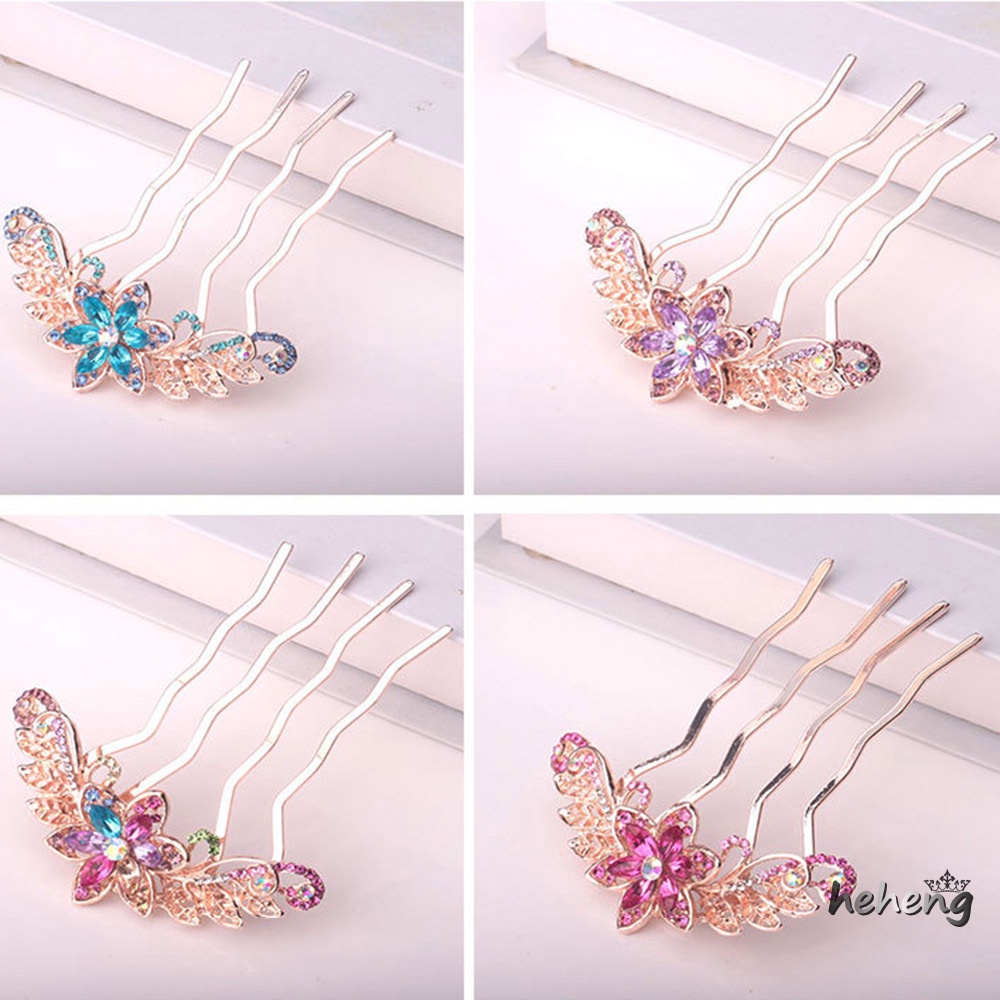 Lược Cài Tóc Hình Hoa Đính Đá 9.50 * 7.50 * 1.00cm