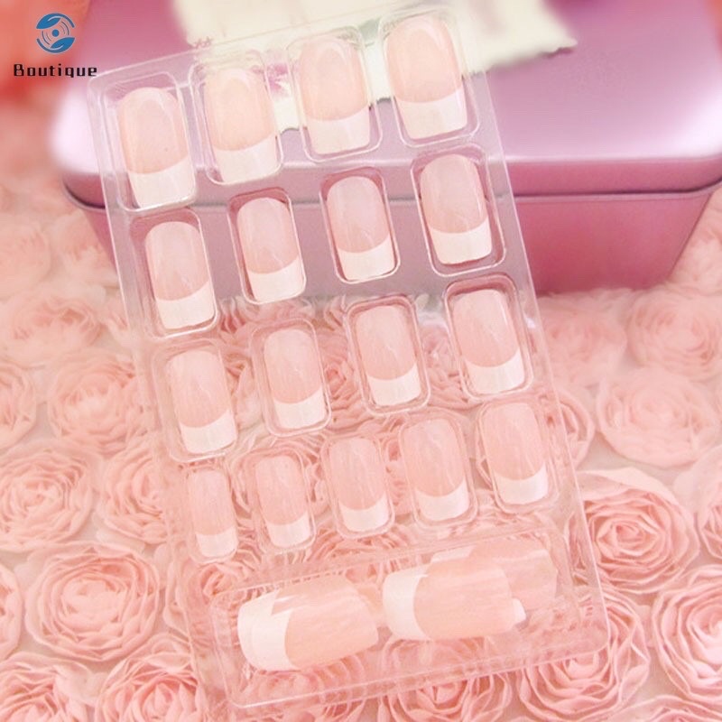 Bộ 24 móng tay giả dài thanh lịch ( kèm keo dán ) loại đẹp tự nhiên