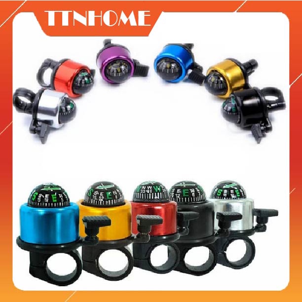 Chuông xe đạp hợp kim nhôm mạ điện nhiều màu la bà hình cầu