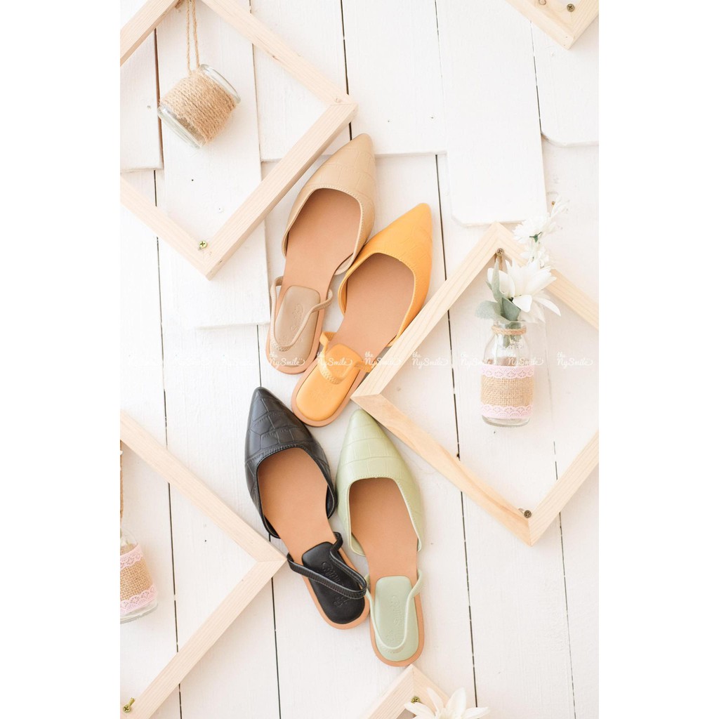 [Mã FATHANG5 giảm 10K đơn 50K] [BÚP BÊ] HEAVEN - GIÀY 2P NHỌN VÂN RẮN - THENYSMILE | BigBuy360 - bigbuy360.vn