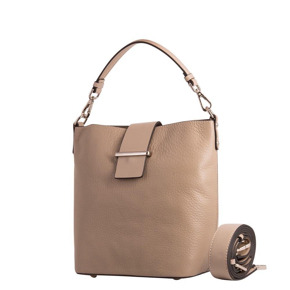 Túi xách nữ đeo chéo da thật, màu ghi Efora Doda Shoulder Bag 17020-GRA