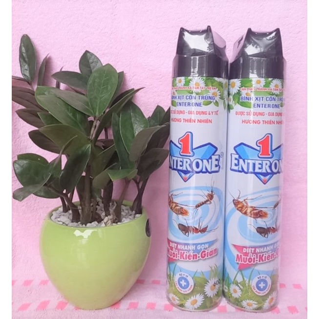 Bình xịt côn trùng EnterOne hương hoa thiên nhiên 600ml. Xịt diệt gián, kiến, muỗi hiệu quả,an toàn