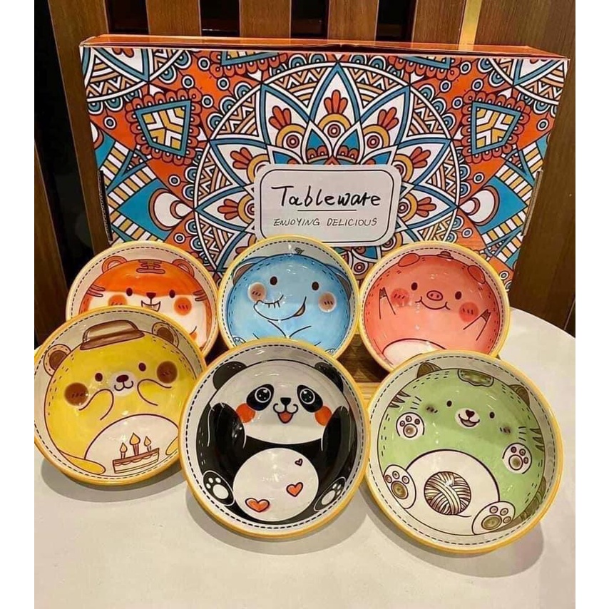 Bộ bát, set bát thú kèm đũa BOHEMIA siêu cute, siêu đáng yêu, siêu tiện lợi  thanhluanmartcom298