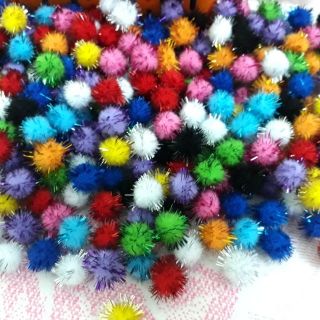 20 viên Pom Pom kim tuyến - Nguyên liệu làm slimr