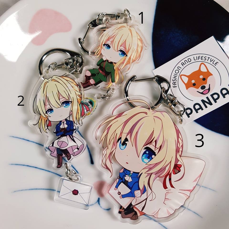 Móc khoá anime mica acrylic Violet Evergarden (6cm)