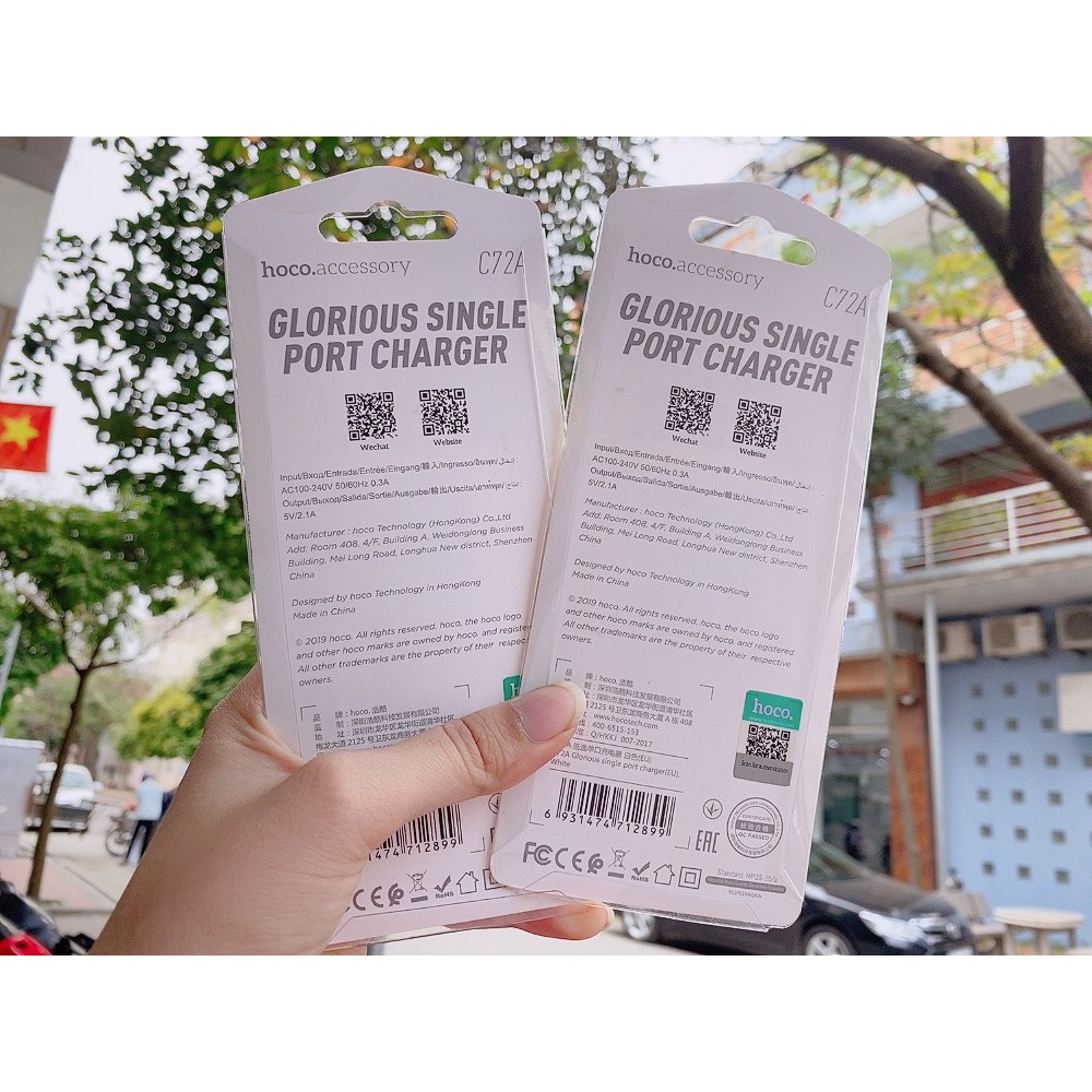 Cốc Sạc Nhanh Hoco C72A - Củ Sạc Cho các loại máy- Bảo hành 12 tháng !