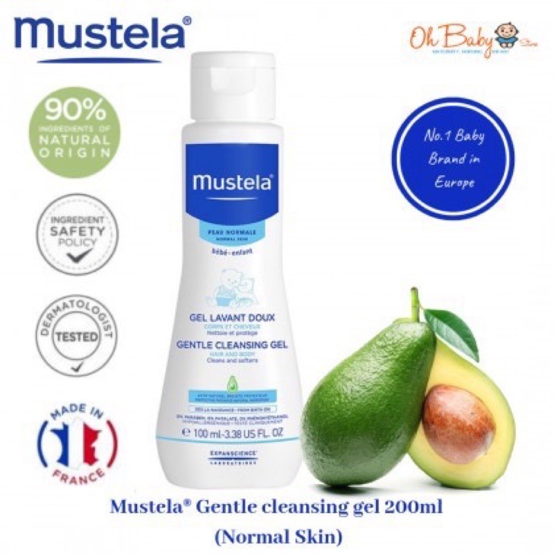 Sữa Tắm Gội Trẻ Em 2 In 1 Cho Da Thường Mustela Gentle Cleansing Gel