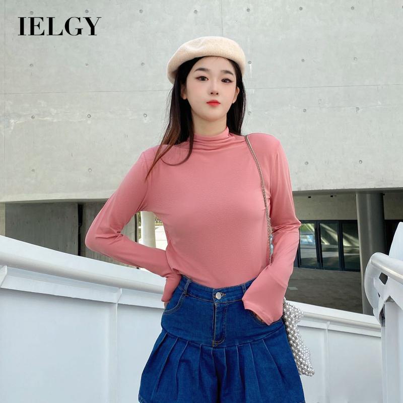 IELGY Áo Cổ Lọ Tay Dài Thời Trang Trẻ Trung Cho Nữ