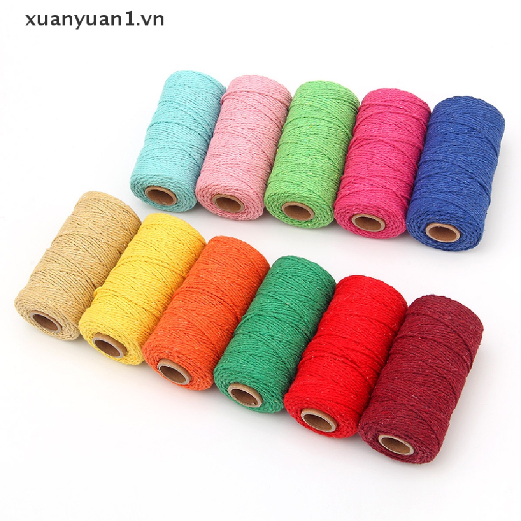 Cuộn Dây Cotton 100M Nhiều Màu Dùng Làm Đồ Thủ Công Tiện Dụng