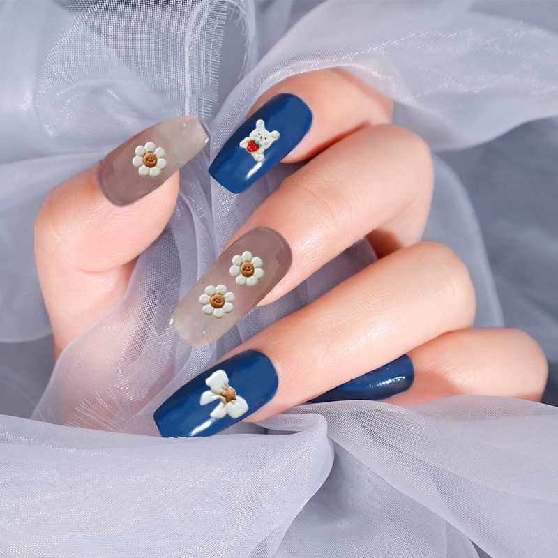 Miếng Dán Trang Trí Móng Tay Tự Dính Hình Thỏ Hoạt Hình Nhiều Màu Sắc