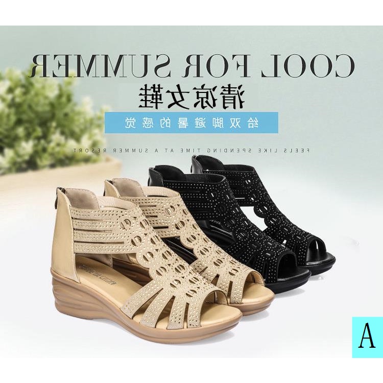 Giày Sandal Hở Mũi Đế Xuồng Dày Thời Trang Mùa Hè Mới 2021 Dễ Phối Đồ Cho Nữ