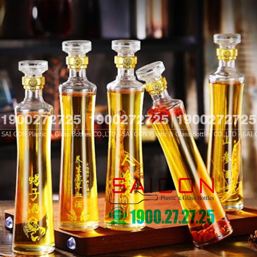 Bình Thủy Tinh Tròn Eo Cao Nắp Thủy tinh 500ml , 1000ml | Tùy chọn Dung Tích