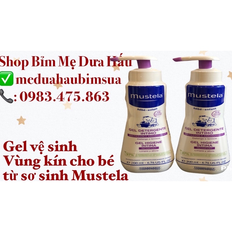 [CHÍNH HÃNG] Gel vệ sinh vùng kín cho bé từ sơ sinh (bé trai và bé gái) - Intimate Cleansing Gel Mustela - Nội địa Pháp