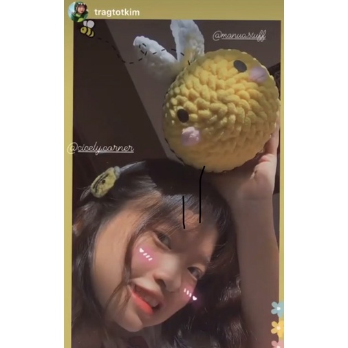 Ong Bông Béo Nhiều Màu Sắc Len Móc Thủ Công || Monua.stuff