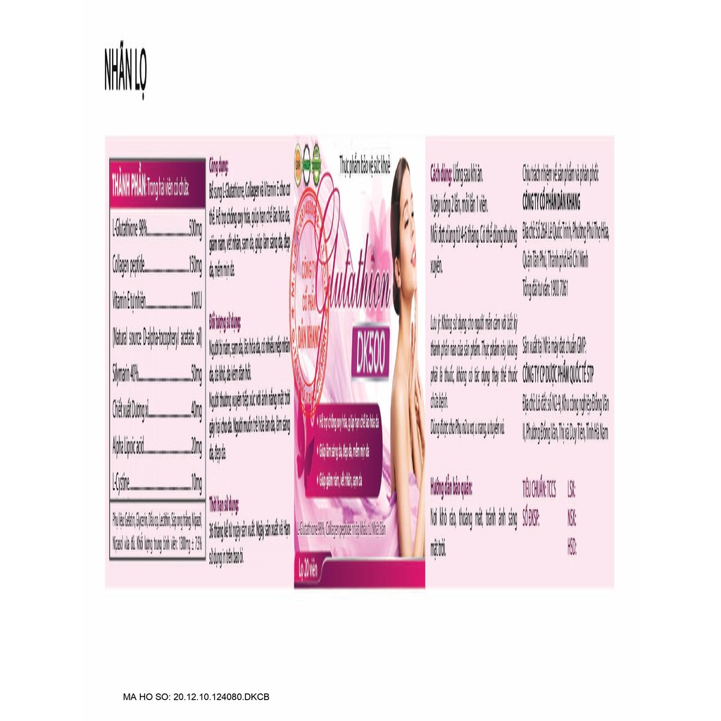 Viên Uống Hỗ Trợ Chống Oxy Hóa, Ngăn Ngừa Lão Hóa Và Làm Đẹp Da Glutathion DK500 | BigBuy360 - bigbuy360.vn