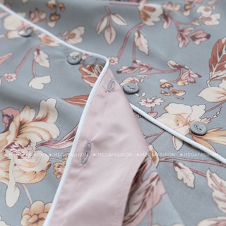 Bộ Pijama lụa lửng họa tiết hoa