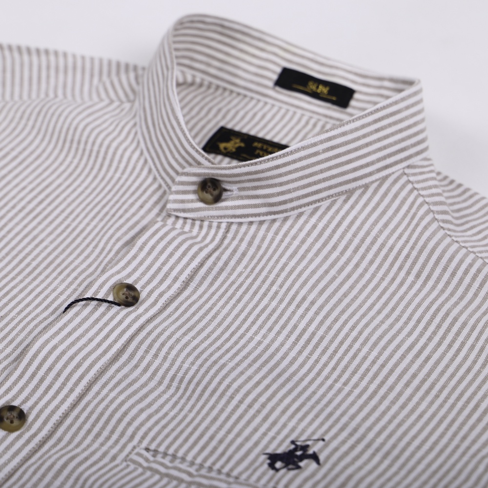 Beverly Hills Polo Club - Áo sơ mi Dài tay Nam Slim Fit Sọc Nâu BS- BHPC CMSSS22TL014