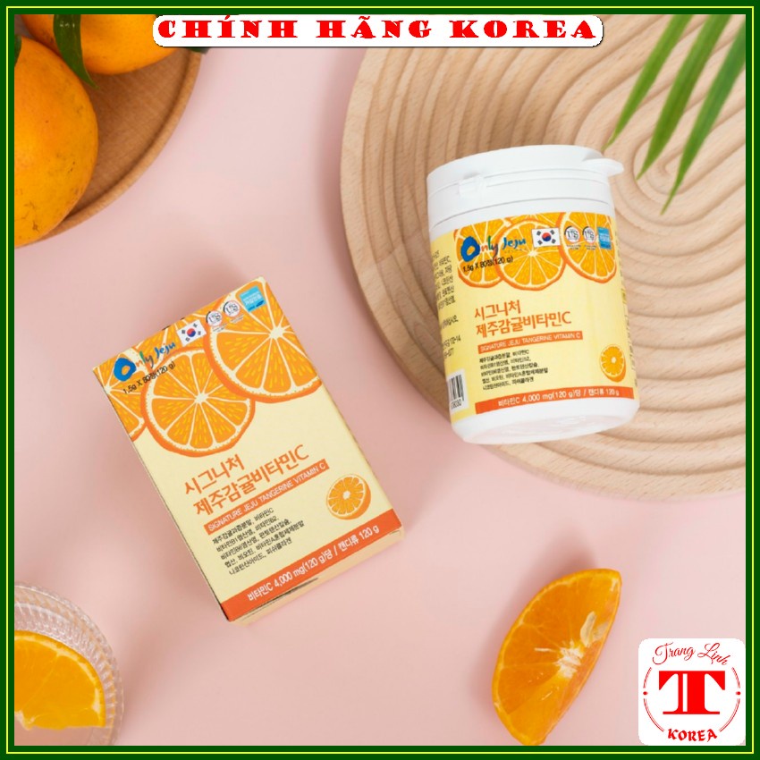 Vitamin C JEJU hàn quốc, hộp 120gr - Viên uống Vitamin C - Tăng đề kháng, sức khỏe, chống lão hóa - tranglinh