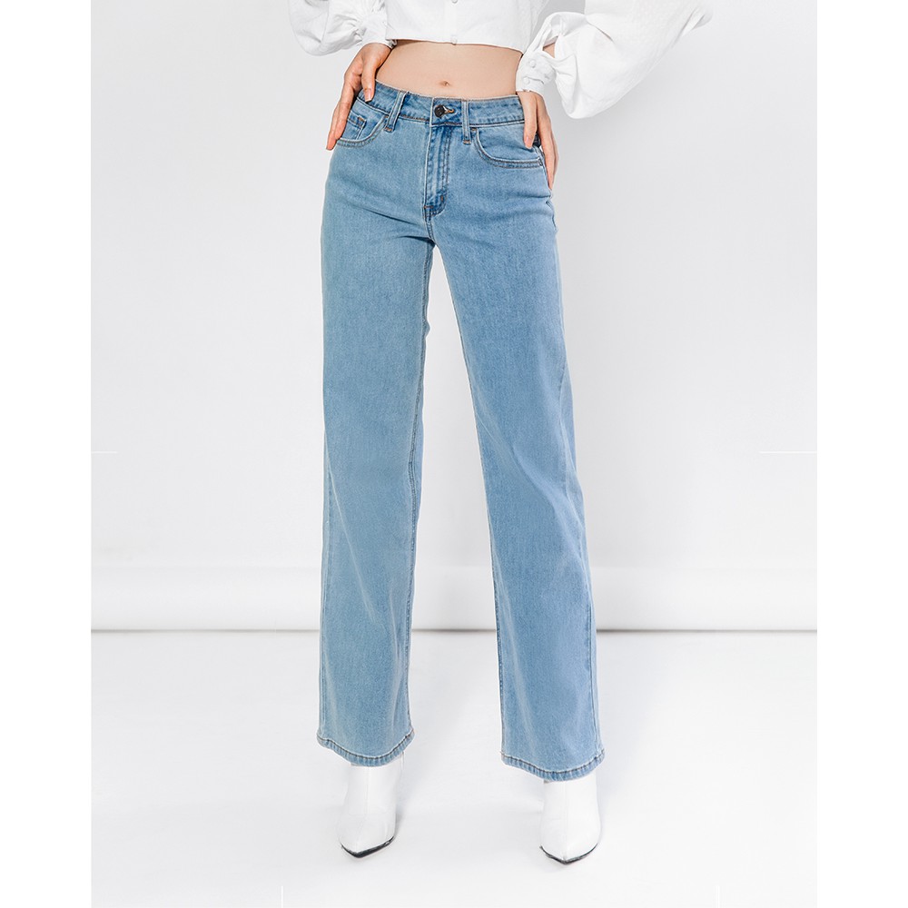 Quần jeans ống suông (Xanh trung/nhạt) - GF12