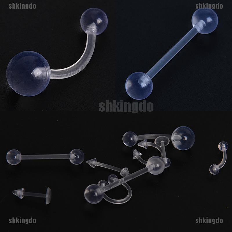 Khuyên xỏ cơ thể màu trong suốt kiểu dáng dễ thương