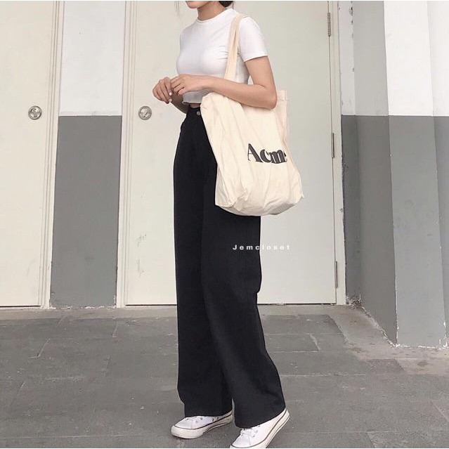 Quần ống rộng - quần culottes siêu nét hình thật MS086