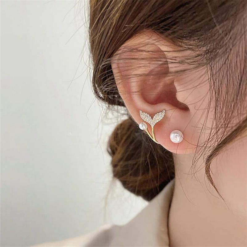 Bông Tai Mạ Bạc 925 Đính Ngọc Trai Đơn Giản Không Gây Dị Ứng Thời Trang Cho Nữ