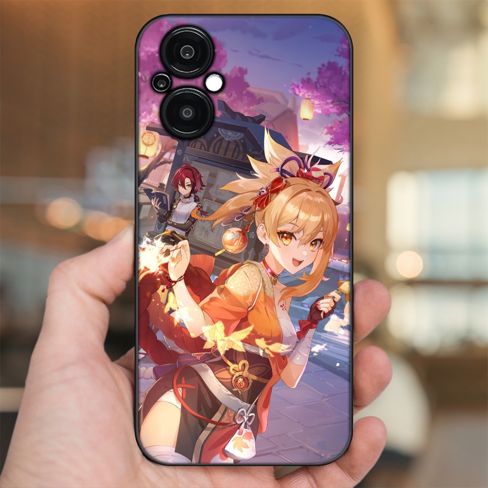 Ốp lưng Oppo Reno 8Z 5G viền đen in hình Yoimiya Genshin Impact
